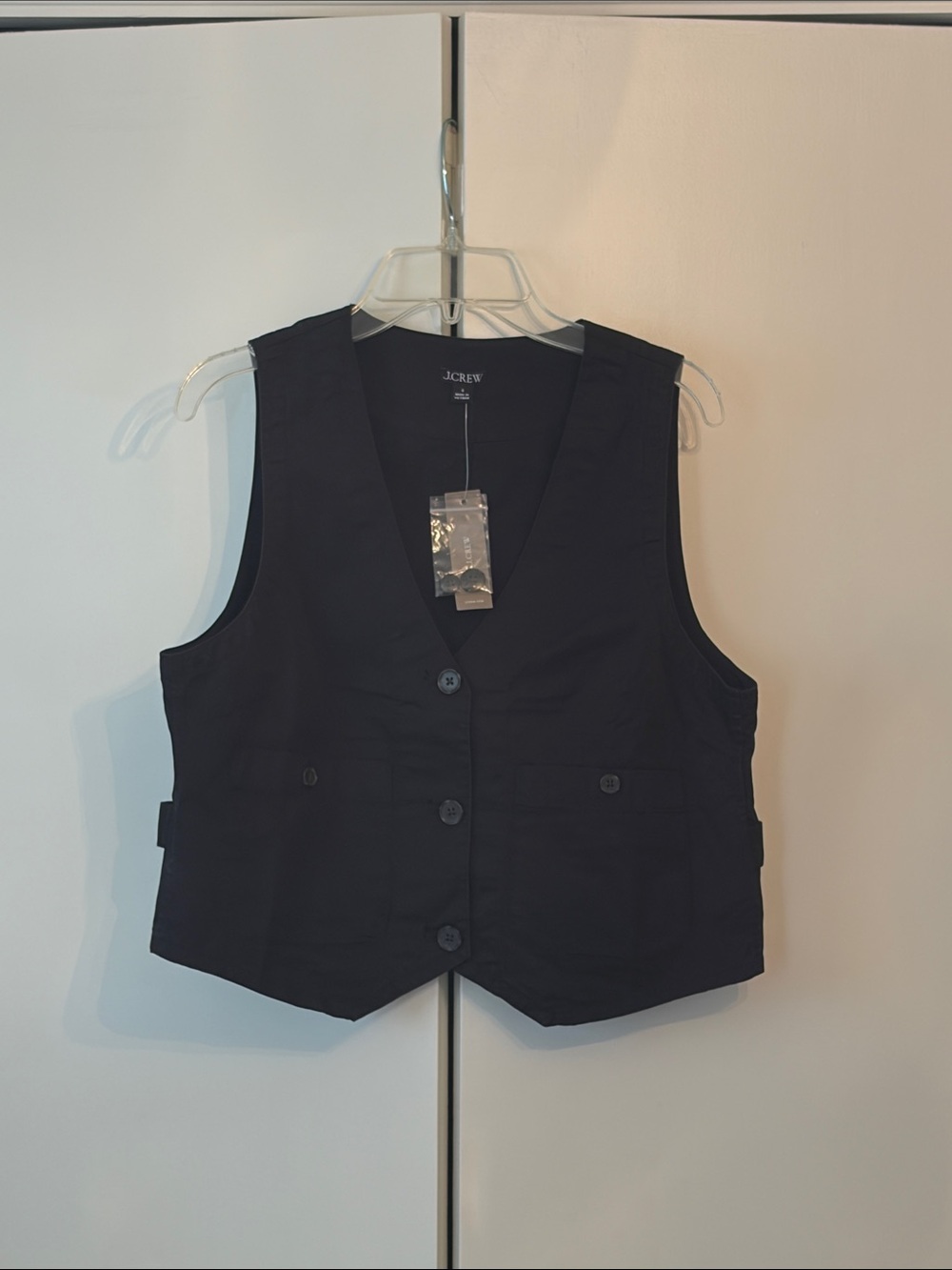 J. Crew Black Women's Tailored Button Vest